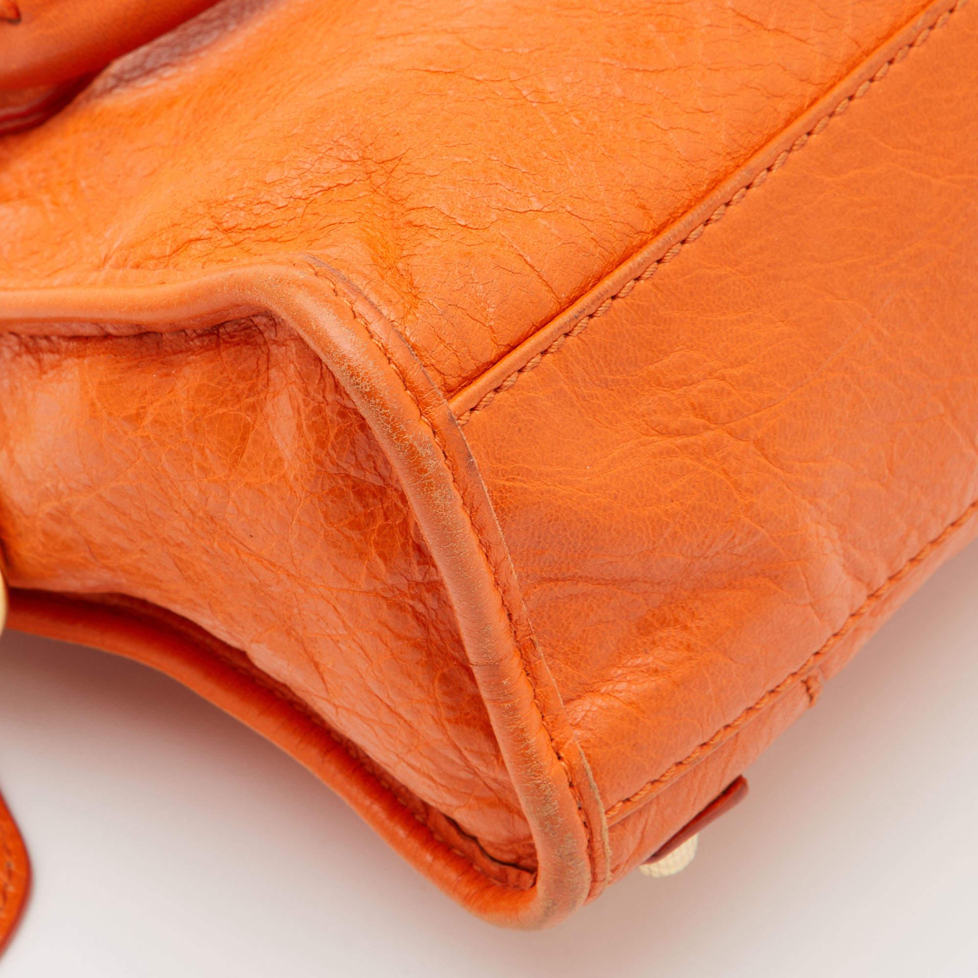 Balenciaga Tangerine Leather Mini RH City Bag 4