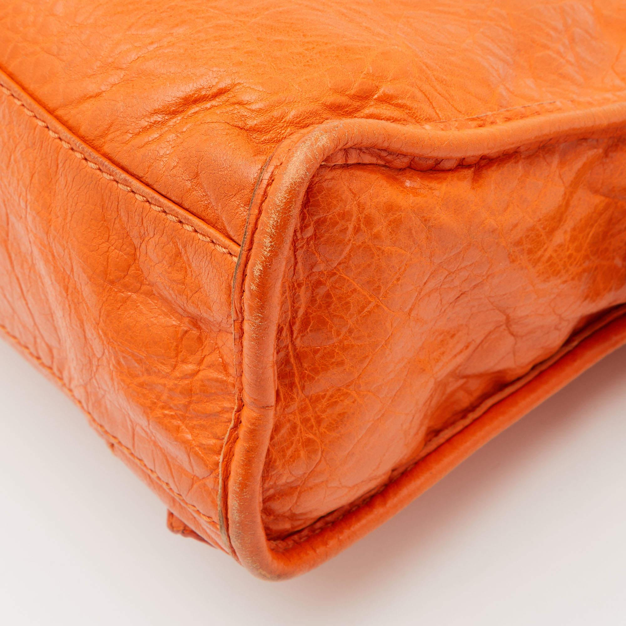 Balenciaga Tangerine Leather Mini RH City Bag 5