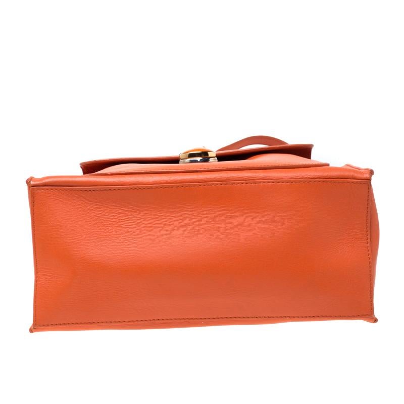 Women's Balenciaga Tangerine Leather Padlock All Afternoon Tote