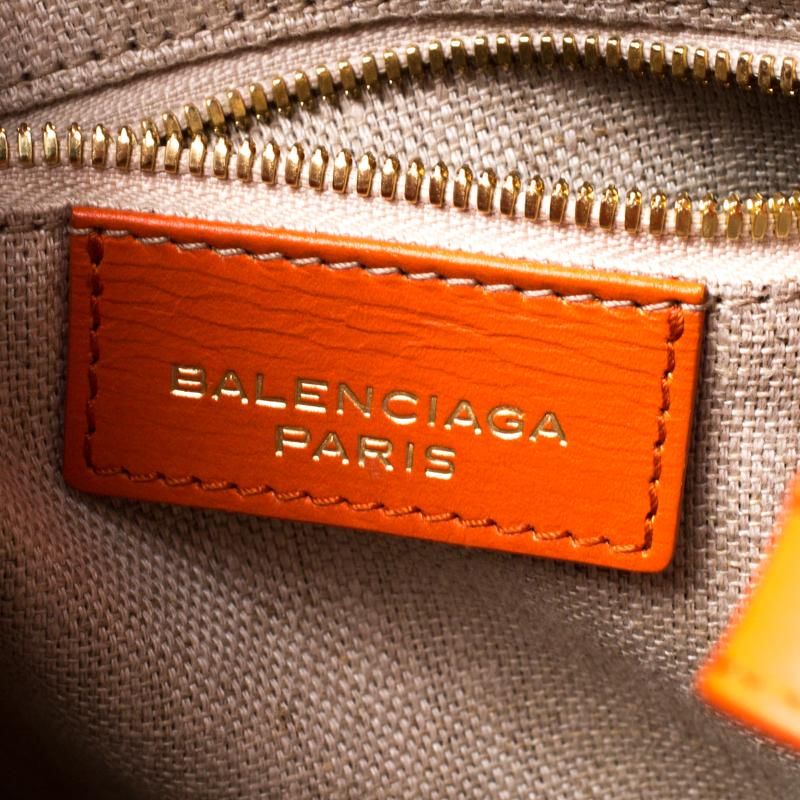 Balenciaga Tangerine Leather Padlock All Afternoon Tote 2