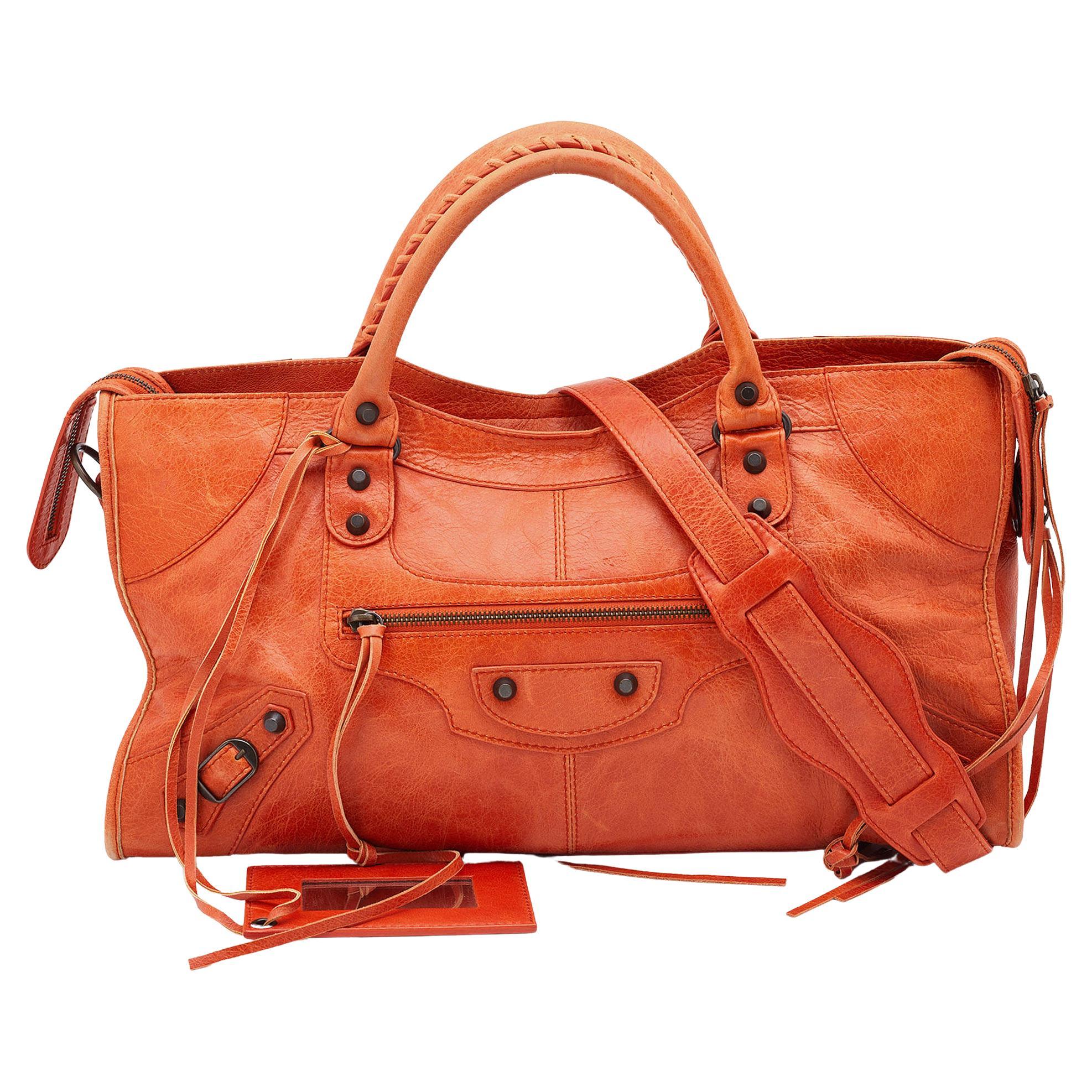 Balenciaga Tangerine Leather RH Classic Part For Sale 1stDibs