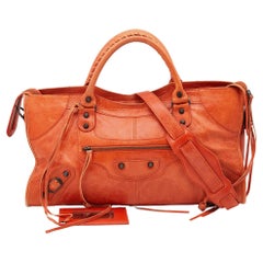 Balenciaga Tangerine Leather RH Classic Tote Part Time