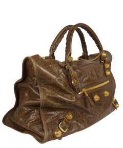 Balenciaga Taupe Agneau Giant 12 City Motorcycle Work Bag Vintage Y2K