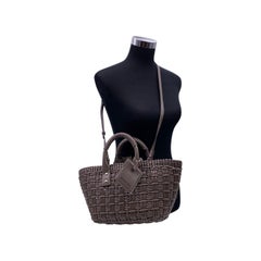 Balenciaga Taupe Woven Bistro Basket Tote Handbag Shoulder Bag