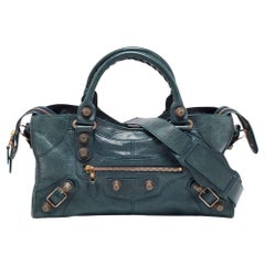 Balenciaga Teal Green Leather GGH Part Time Tote