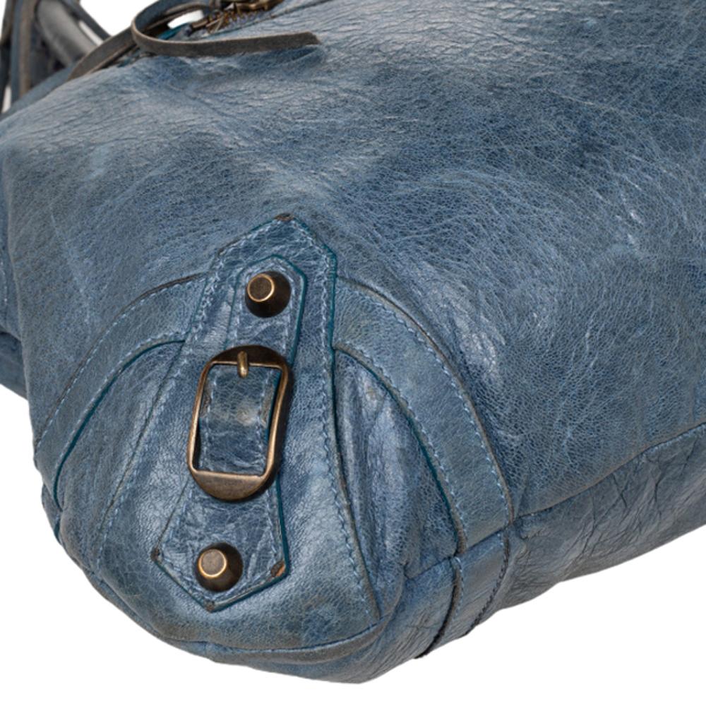 Gray Balenciaga Tempete Leather RH Purse Bag