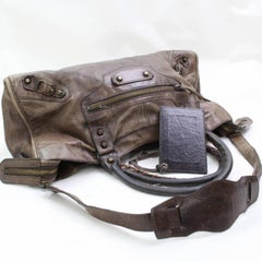 Balenciaga The City 2way 867350 Brown Leather Shoulder Bag