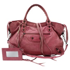 Balenciaga The City 2way 868533 Pink Leather Shoulder Bag