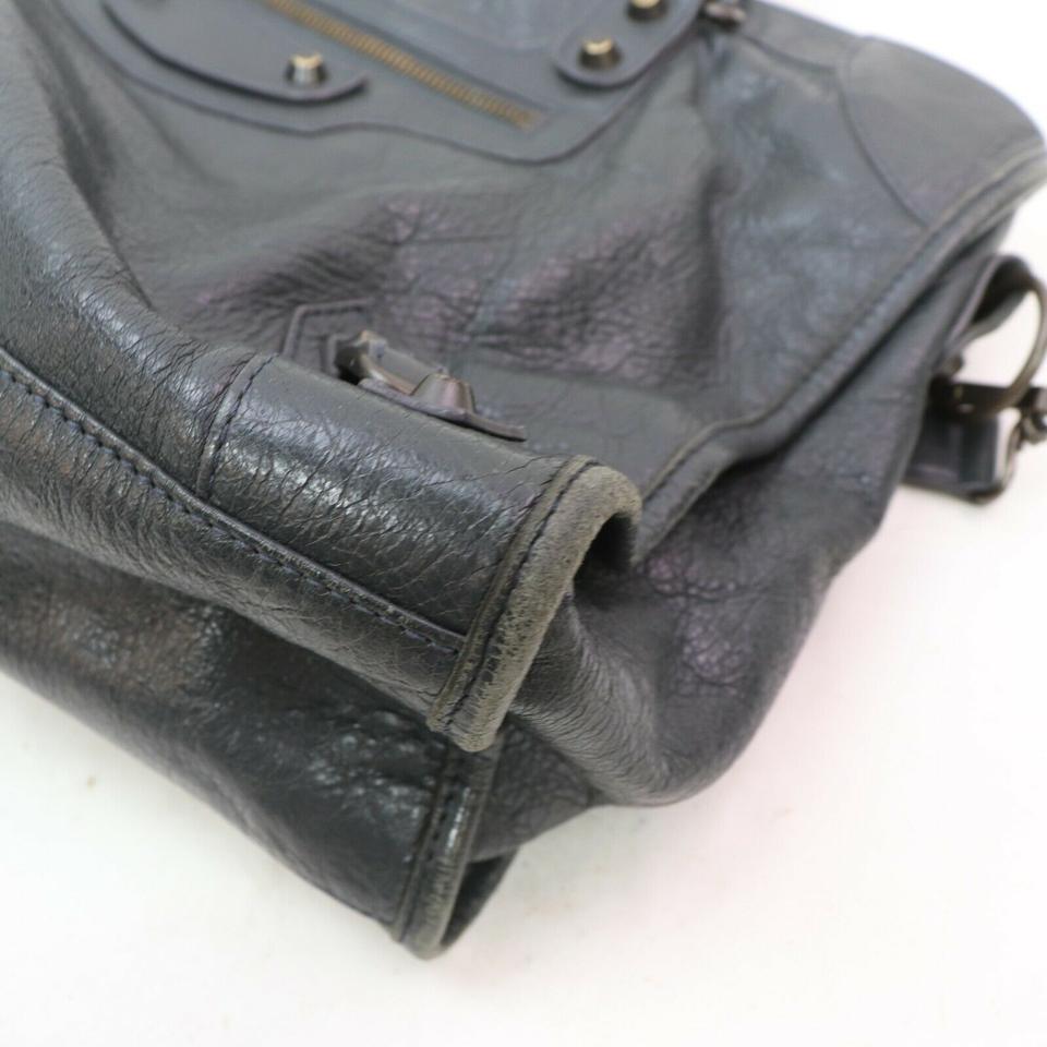 Balenciaga The City 2way Charcoal 872610 Gray Leather Shoulder Bag 5