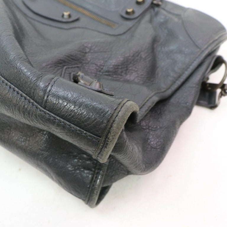 Balenciaga The City 2way Charcoal 872610 Gray Leather Shoulder Bag at  1stDibs