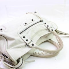 Balenciaga The City 866187 Ivory Leather Shoulder Bag