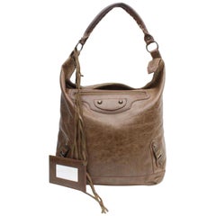 Balenciaga The Day Hobo 868317 Brown Leather Shoulder Bag