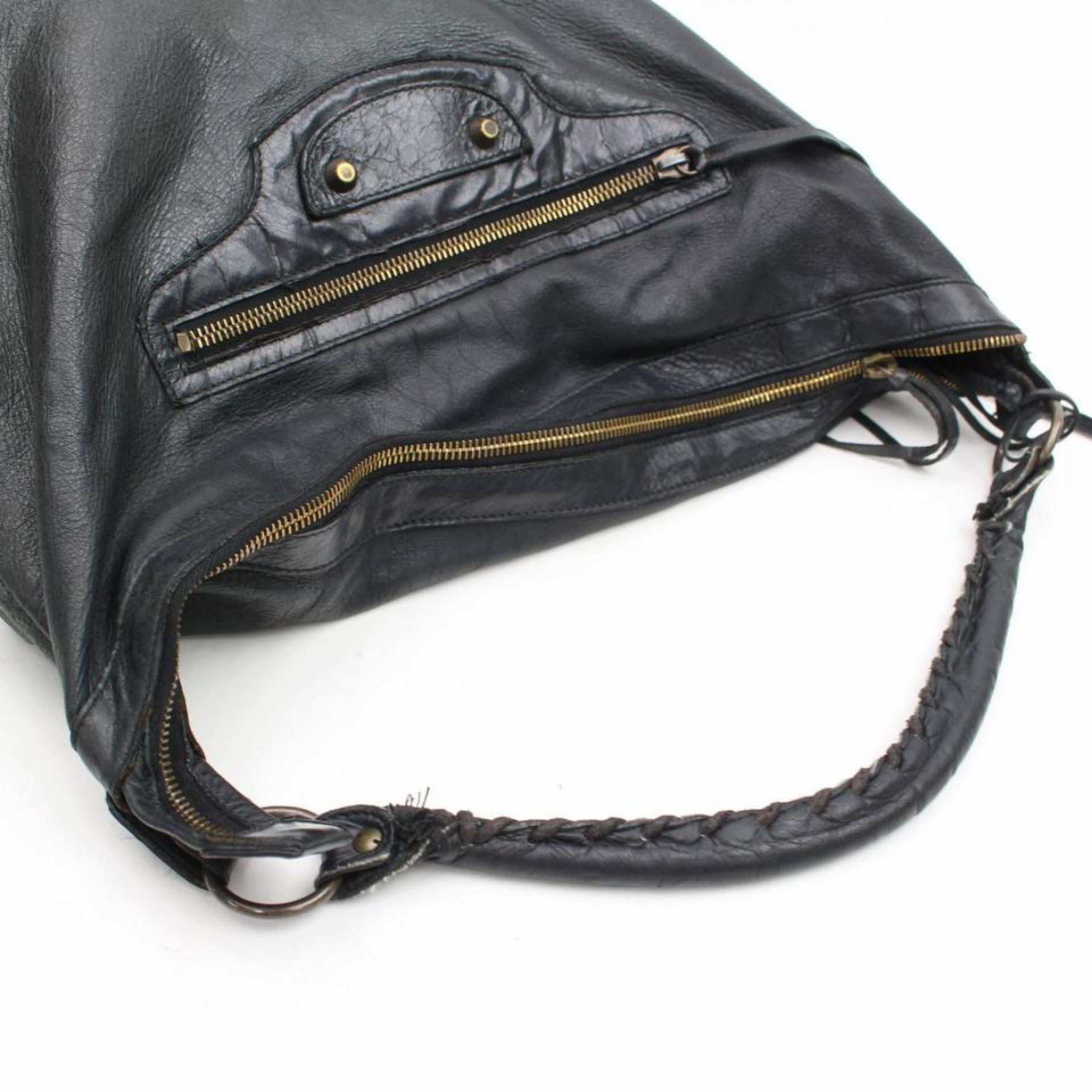 Balenciaga The Day Hobo 868349 Black Leather Shoulder Bag For Sale 1