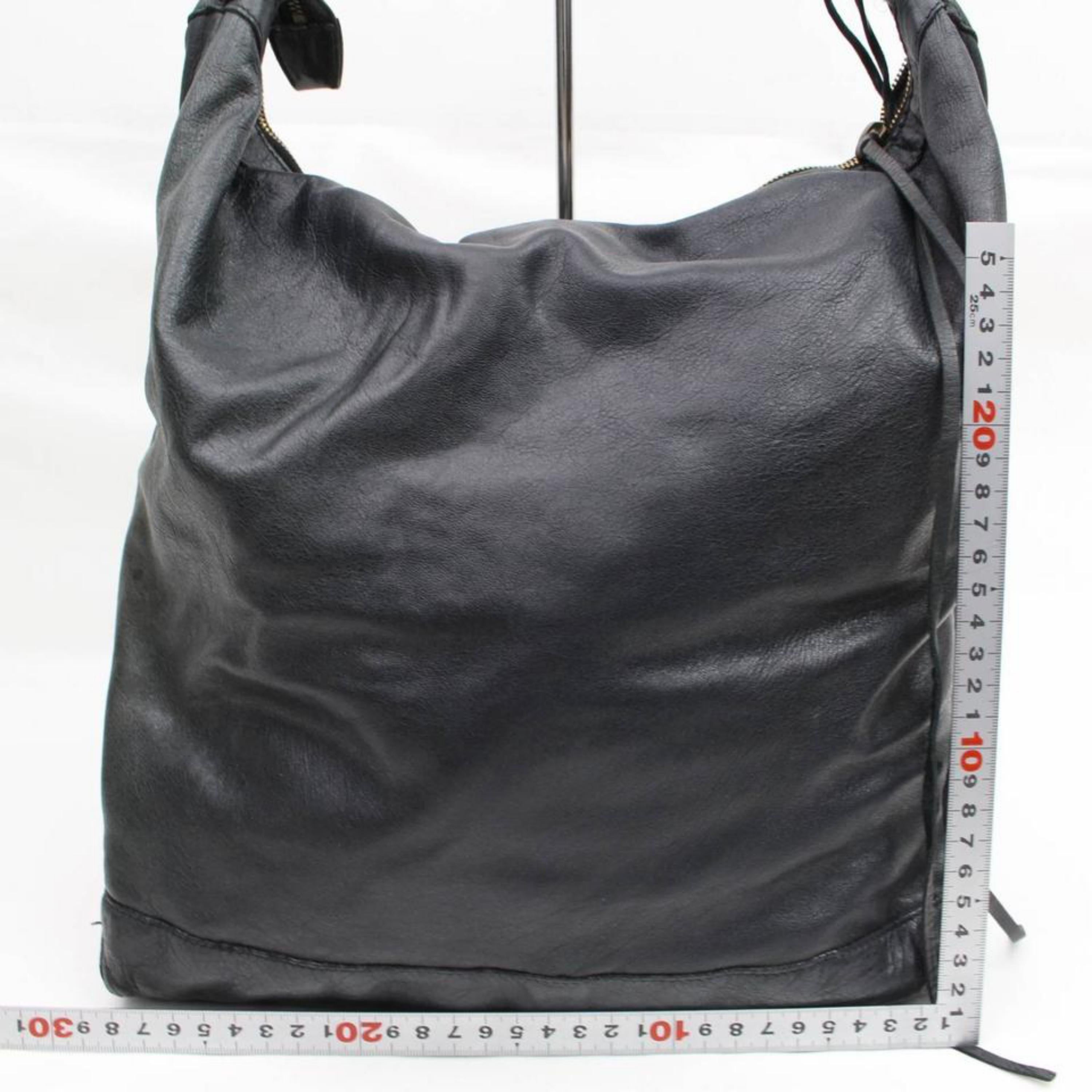 Balenciaga The Day Hobo 868349 Black Leather Shoulder Bag For Sale 2