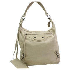 Vintage Balenciaga The Day One Hobo 866576 Beige Leather Shoulder Bag