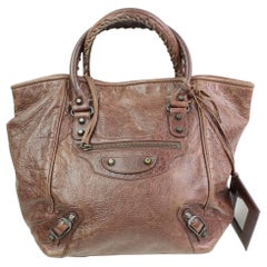 Balenciaga The Sunday 866440 Brown Leather Tote