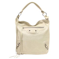 Balenciaga The Sunday Hobo 867764 Ivory Leather Shoulder Bag