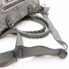 Balenciaga The Twiggy 2way 867949 Gray Leather Shoulder Bag