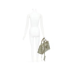 BALENCIAGA The Work City grey slouchy leather fringe top handle tote bag