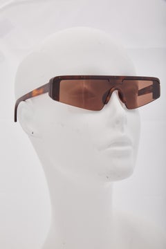 Balenciaga Tortoise Ski Rectangle Sunglasses
