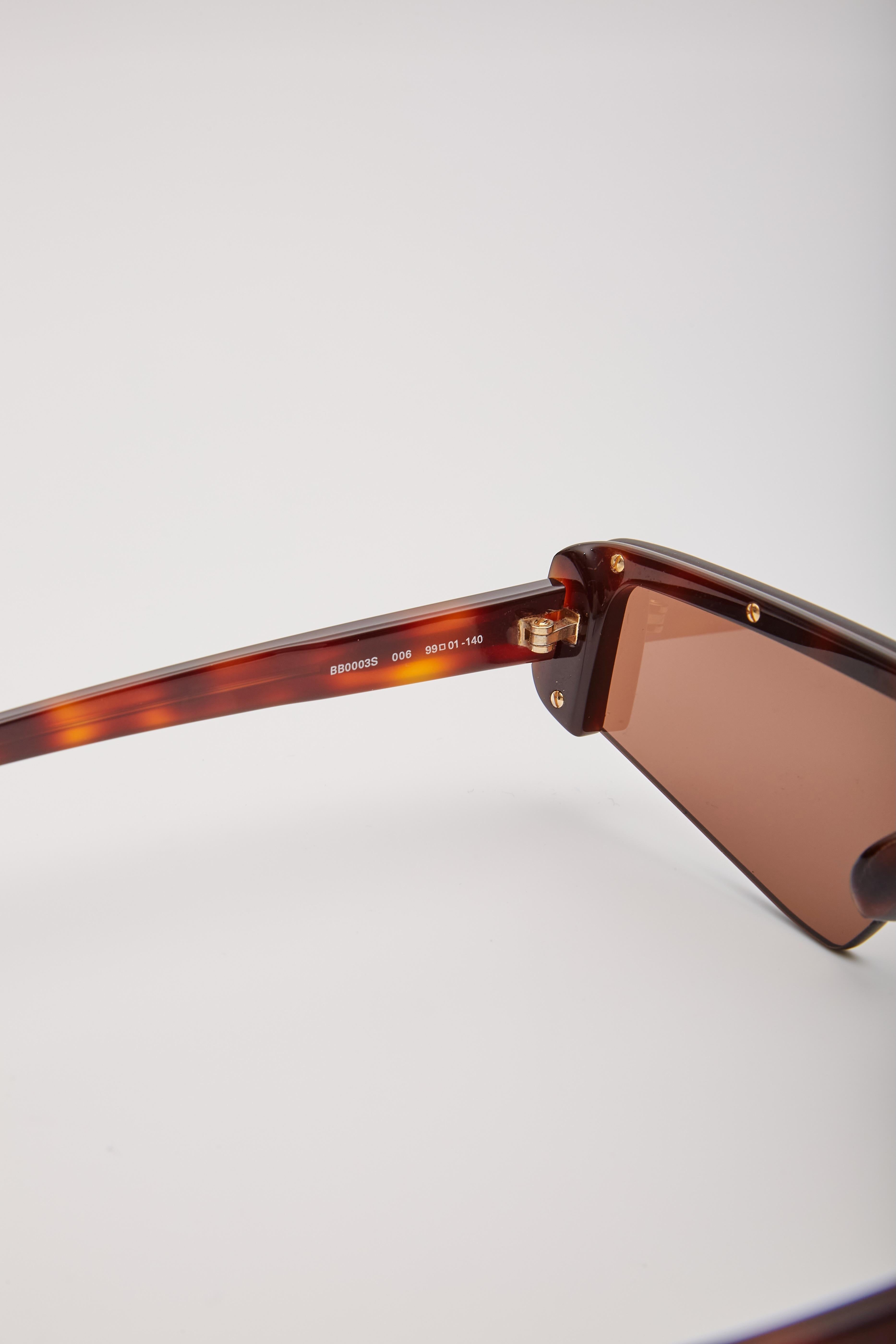 Balenciaga Tortoise Ski Rectangle Sunglasses For Sale 4