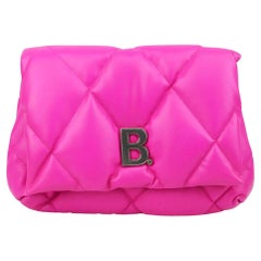 Balenciaga Touch Embellished Quilted Leather Clutch 