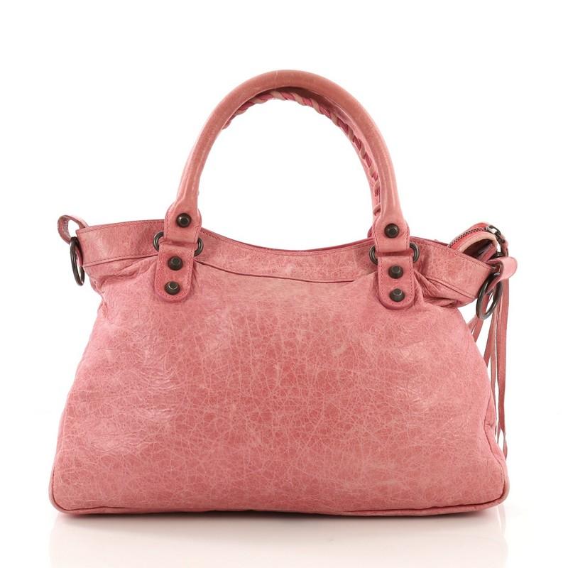 Balenciaga Town Classic Studs Handbag Leather In Fair Condition In NY, NY