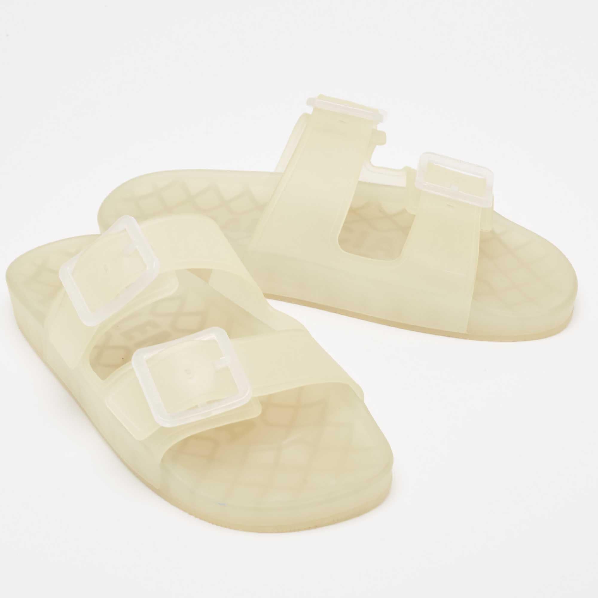 Balenciaga Transparent Rubber Flat Slides Size 43 In Good Condition In Dubai, Al Qouz 2