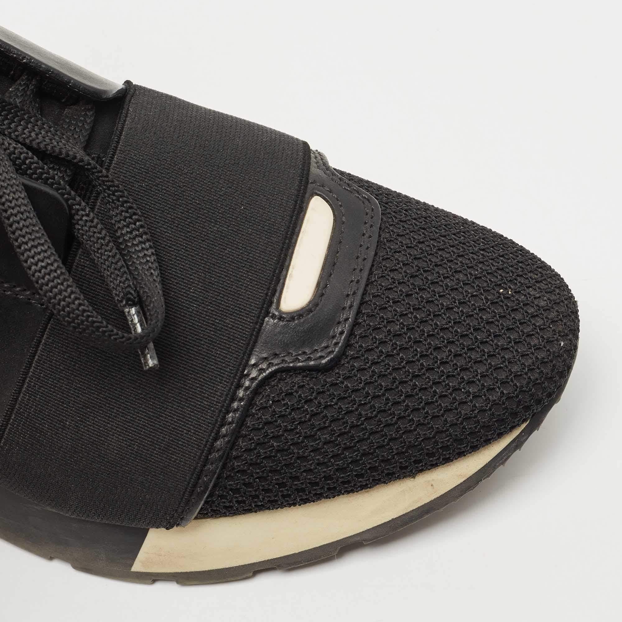 Balenciaga Tri Farbe Leder und Mesh Race Runner Turnschuhe Größe 36 im Angebot 2