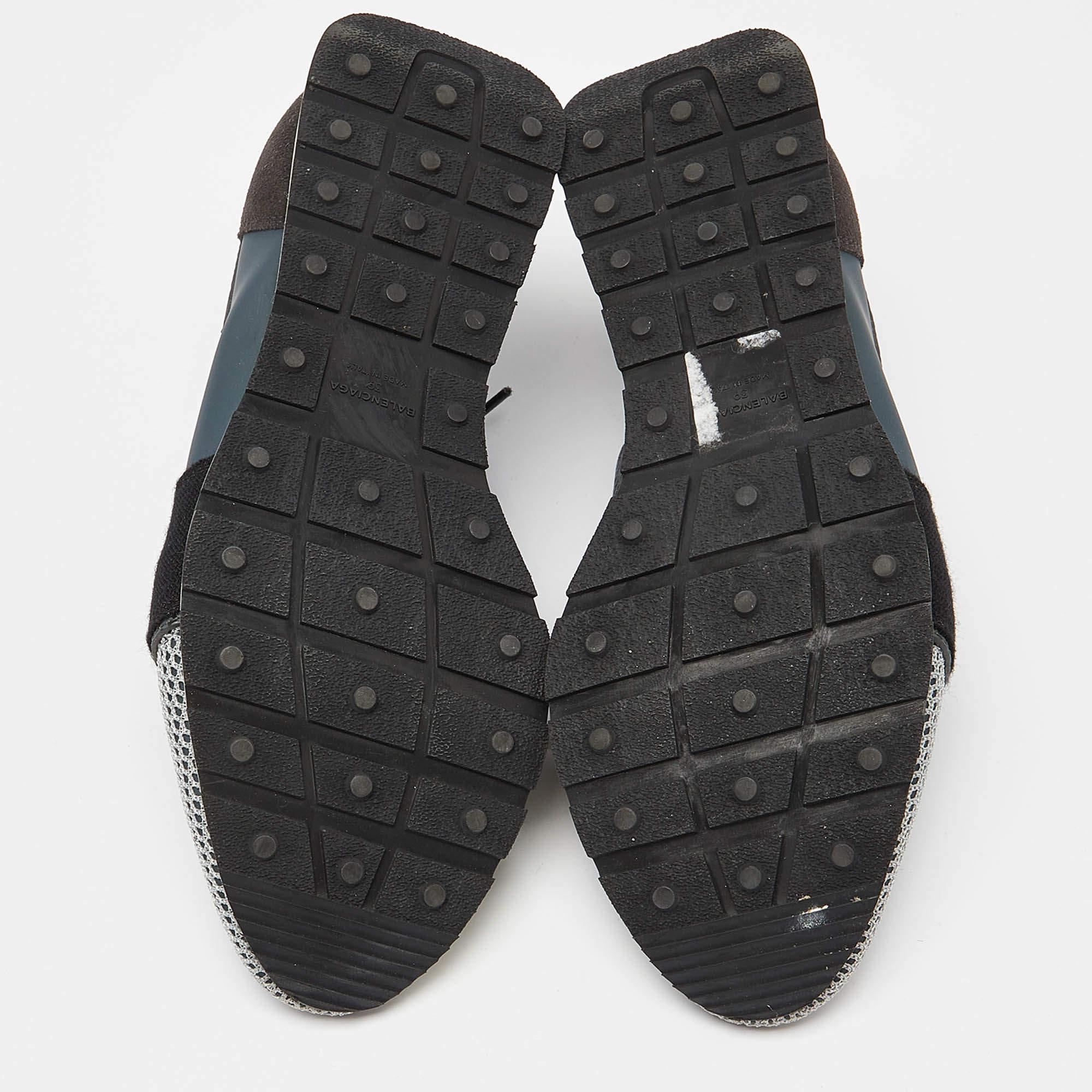 Baskets de course Balenciaga Tricolore en maille et daim et maille de cuir Taille 39 en vente 1
