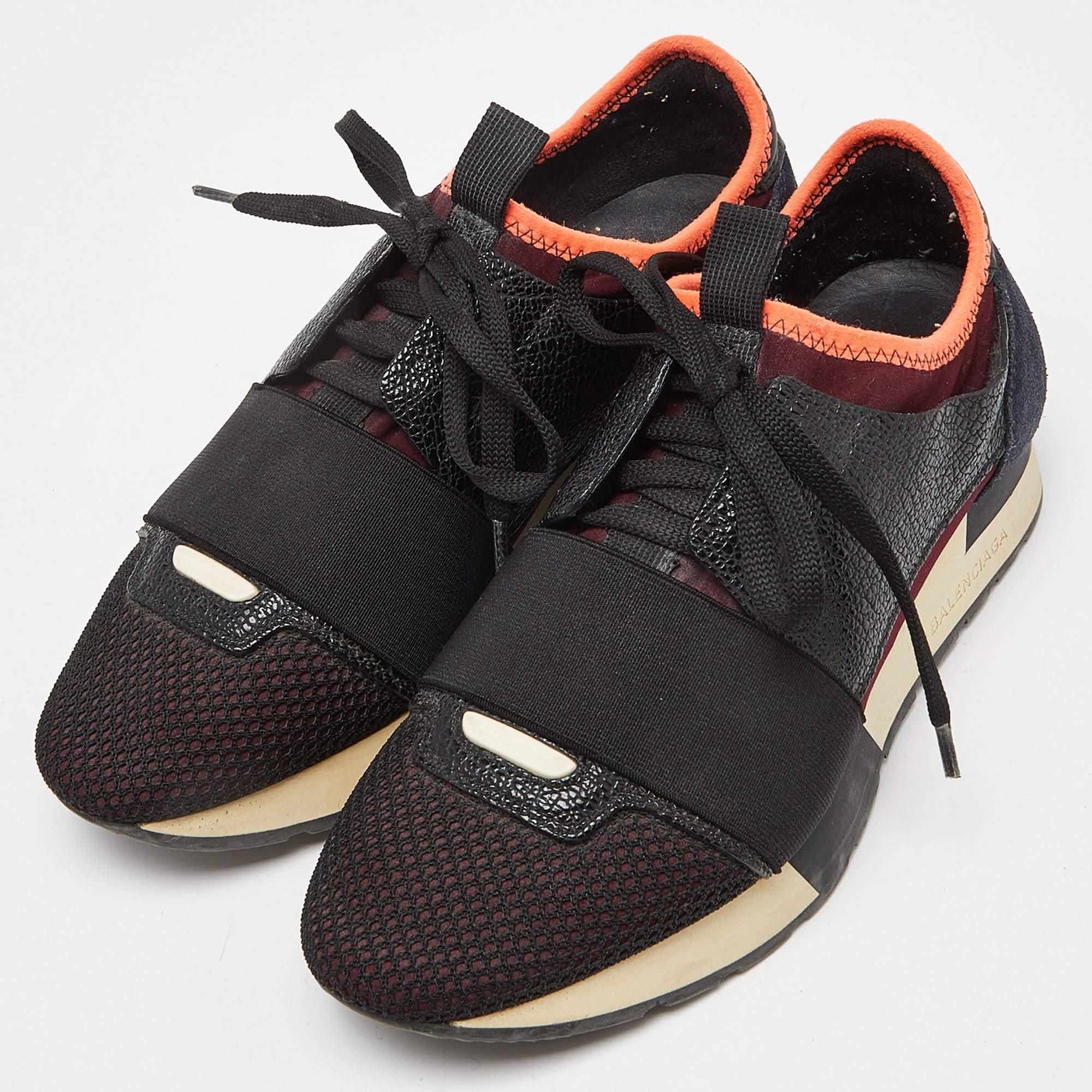 Baskets de course Balenciaga tricolores en daim et maille taille 36 Bon état - En vente à Dubai, Al Qouz 2