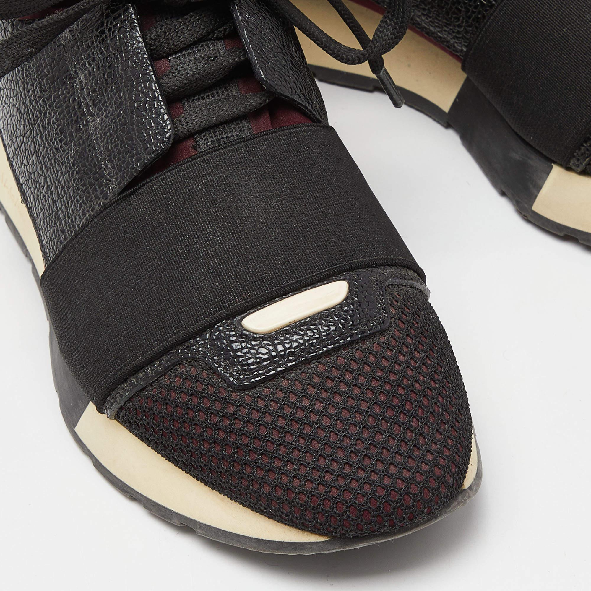 Baskets de course Balenciaga tricolores en daim et maille taille 36 Pour femmes en vente
