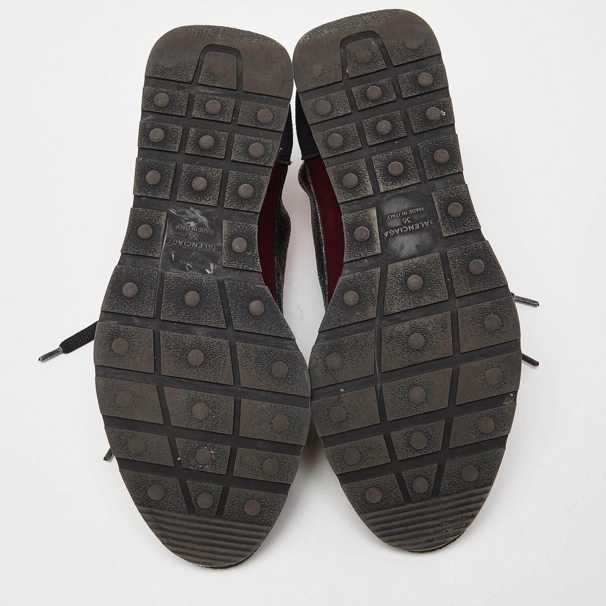 Baskets de course Balenciaga tricolores en daim et maille taille 36 en vente 2