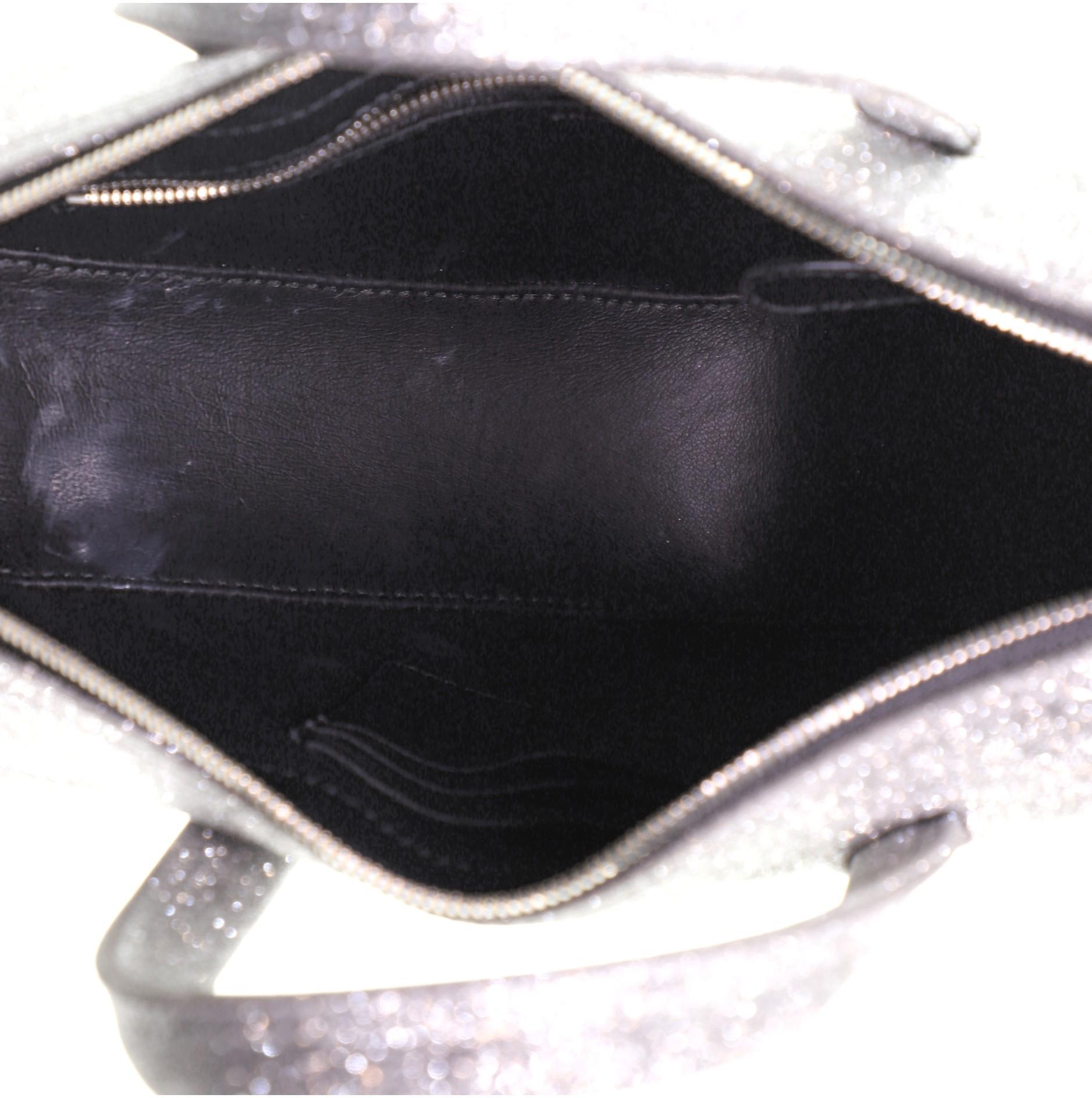 Gray Balenciaga Triangle Duffle Bag Glitter XS