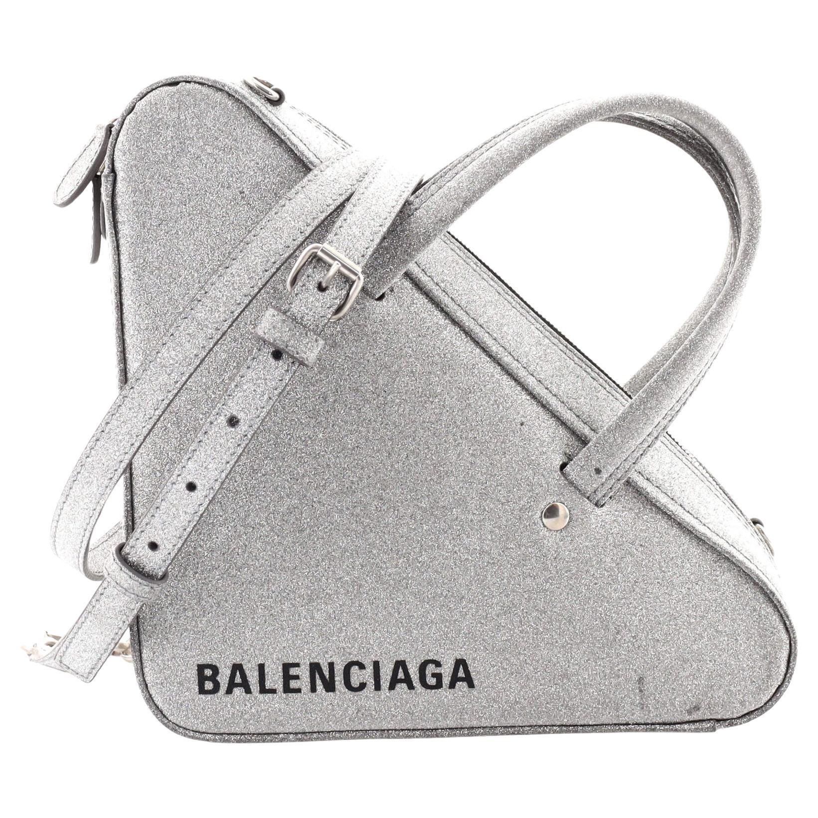 Balenciaga Triangle Duffle Bag Glitter XS For Sale at 1stDibs