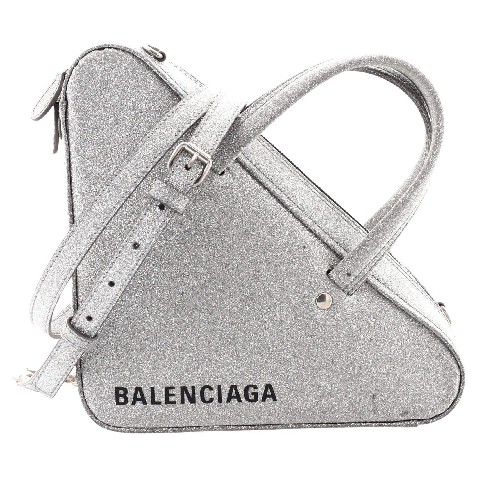 Balenciaga triangle glitter bag discount