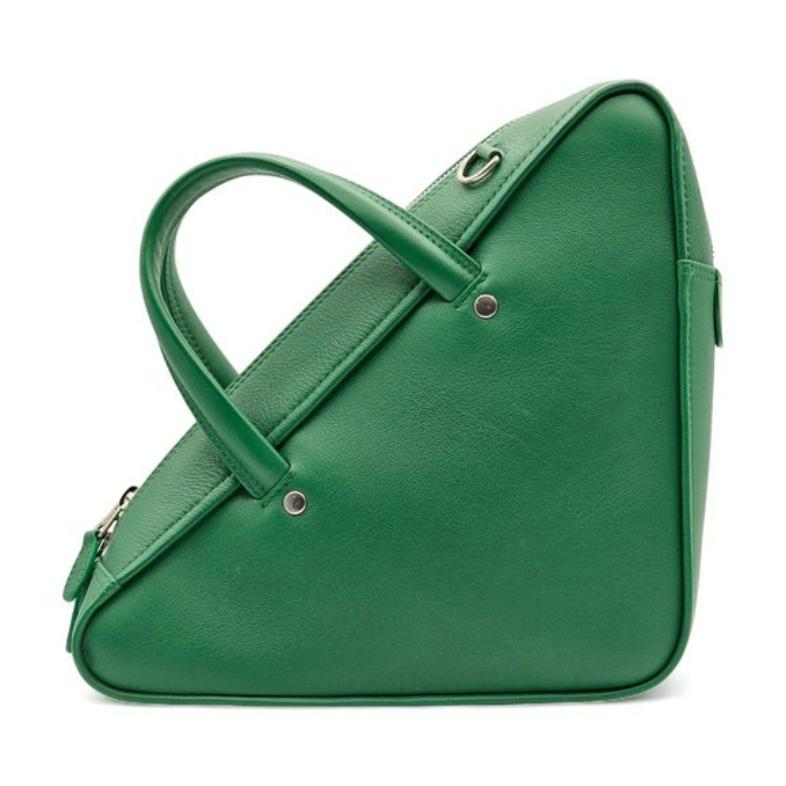 Balenciaga Triangle Leather Bag Green with 2 straps.

Includes 2 crossbody straps. Black leather interior with zippered compartment.

Additional information:
Material: Leather
Color: Green
Country: Italy
Dimension: 13.5