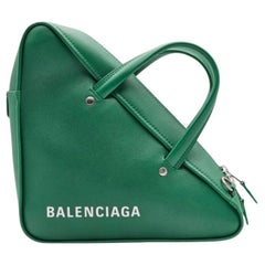 Balenciaga Triangle Leather Bag Green with 2 straps
