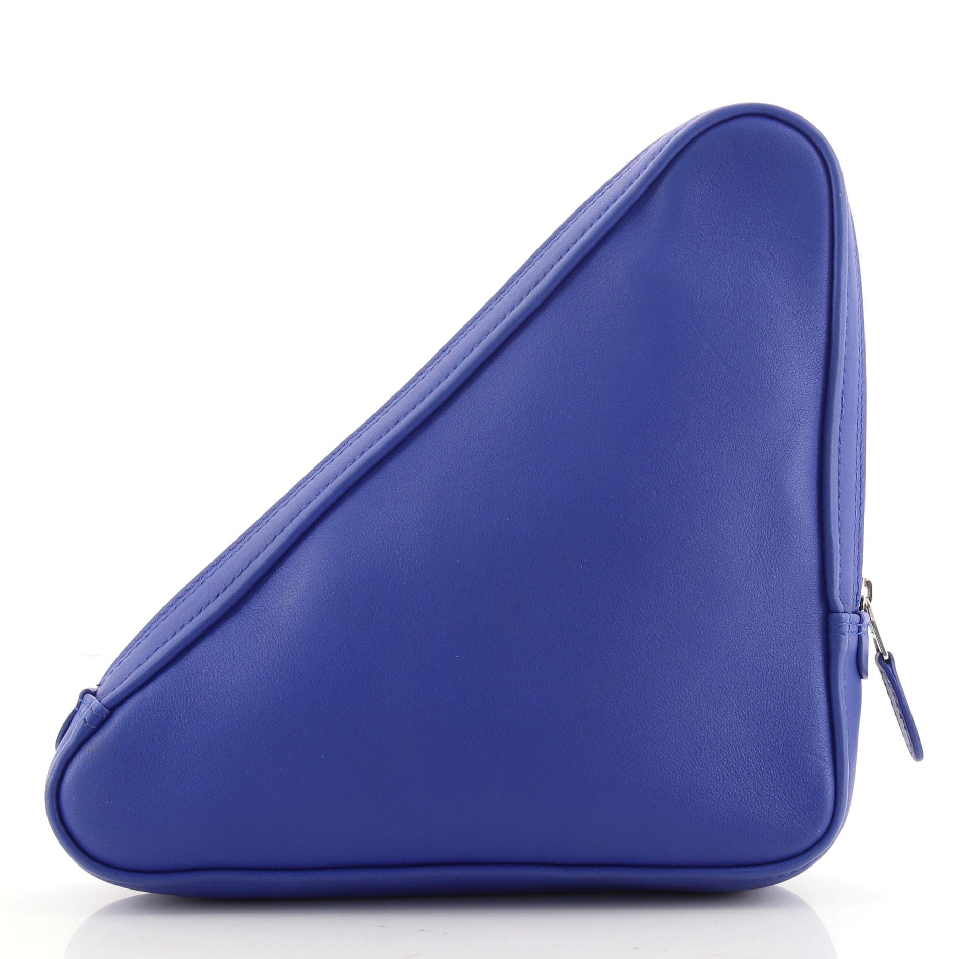 Purple Balenciaga Triangle Pouch Leather Medium