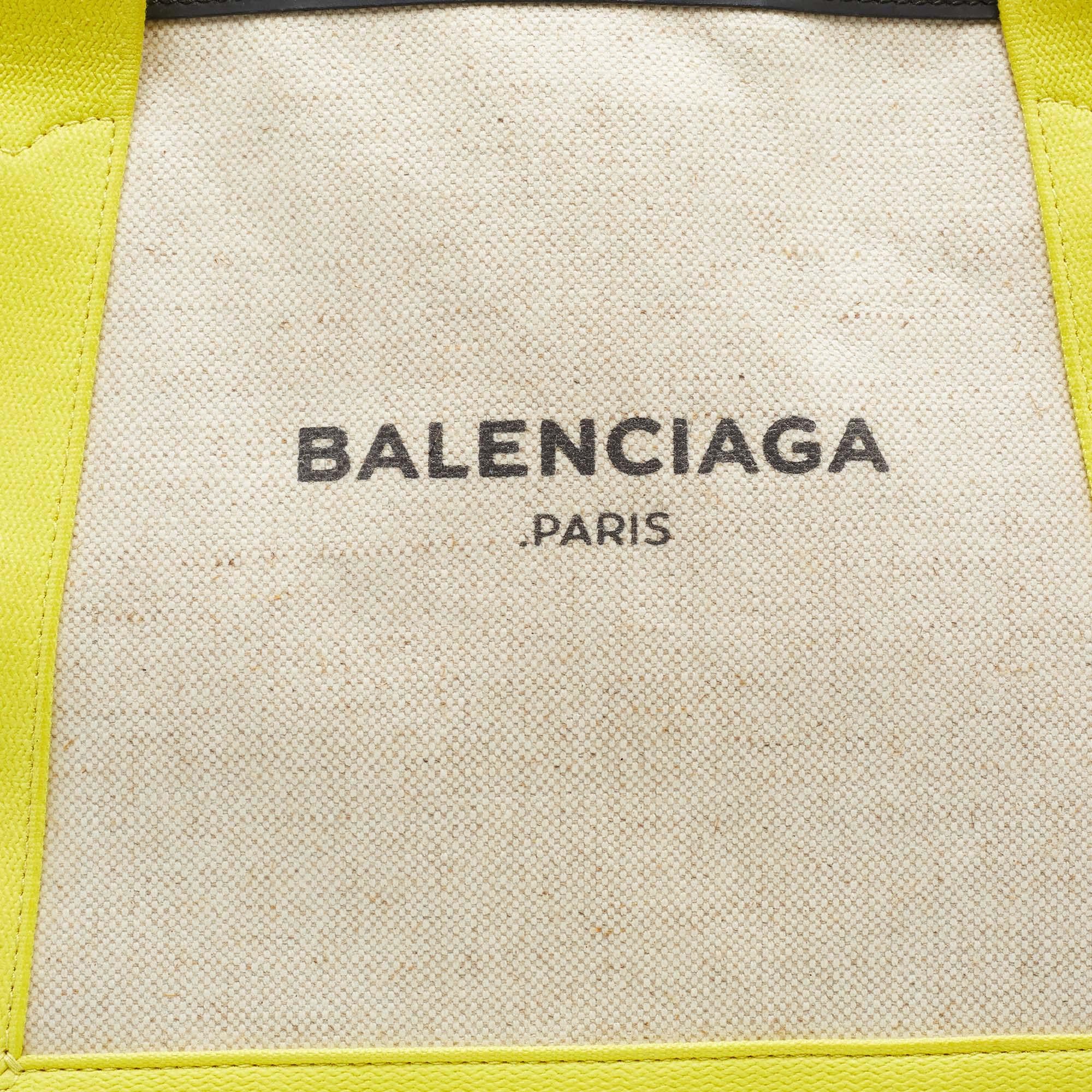 Balenciaga Tricolor Coated Canvas and Leather Small Cabas Tote 8
