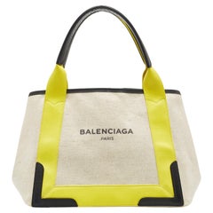 Balenciaga Tricolor Coated Canvas and Leather Small Cabas Tote