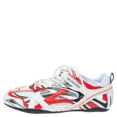 Balenciaga Tricolor Faux Leather And Mesh Drive Low Top Sneakers Size 38
