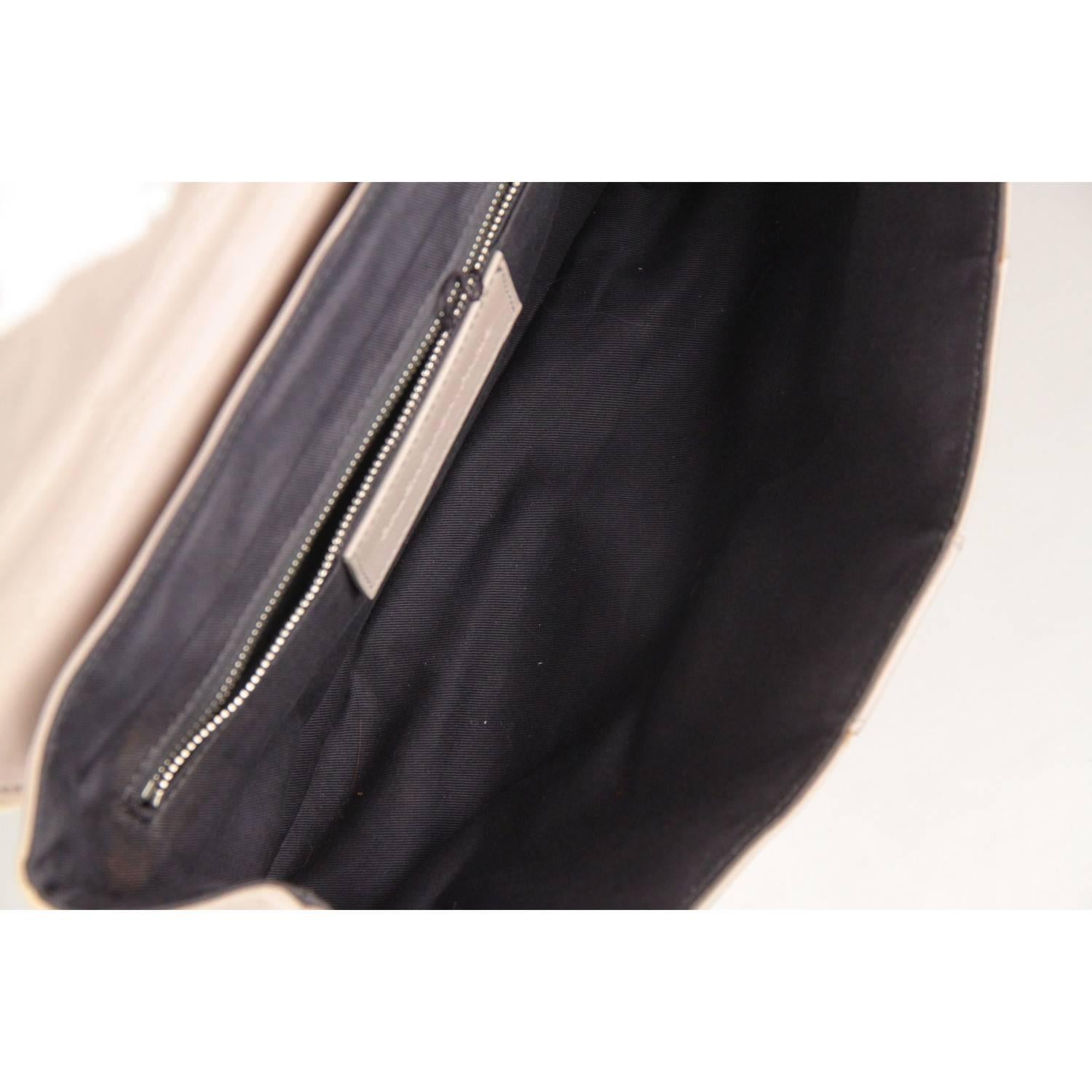 Balenciaga Tricolor Gray Leather Cherche Midi Clutch Bag Handbag 4