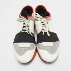 Balenciaga Tricolor Leather and Mesh Race Runner Sneakers Size 37