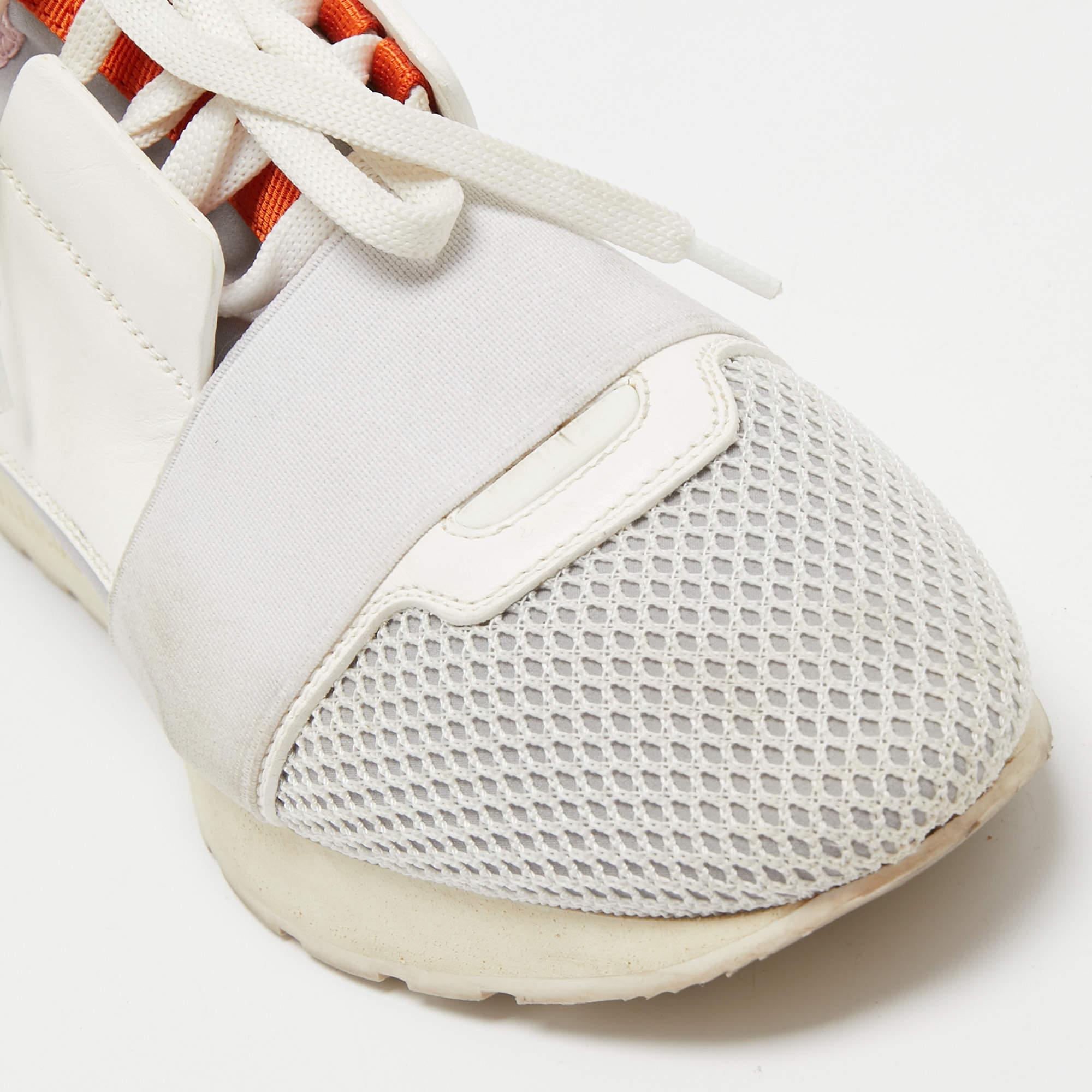 Balenciaga Tricolor Leather and Mesh Race Runner Sneakers Size 37 1