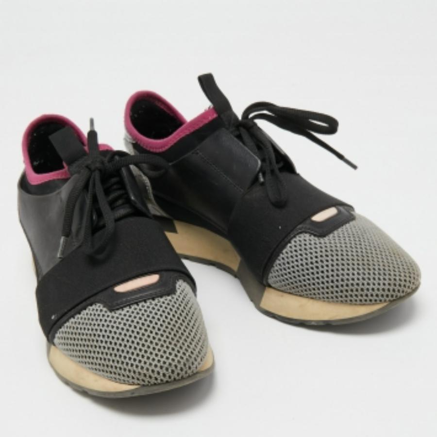 Balenciaga - Baskets de course en cuir et maille tricolores, taille 38 en vente 1
