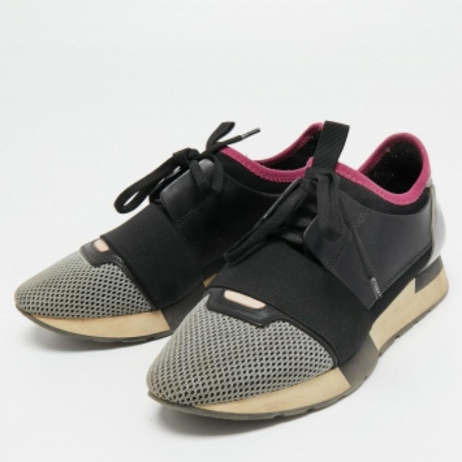 Balenciaga - Baskets de course en cuir et maille tricolores, taille 38 en vente 3