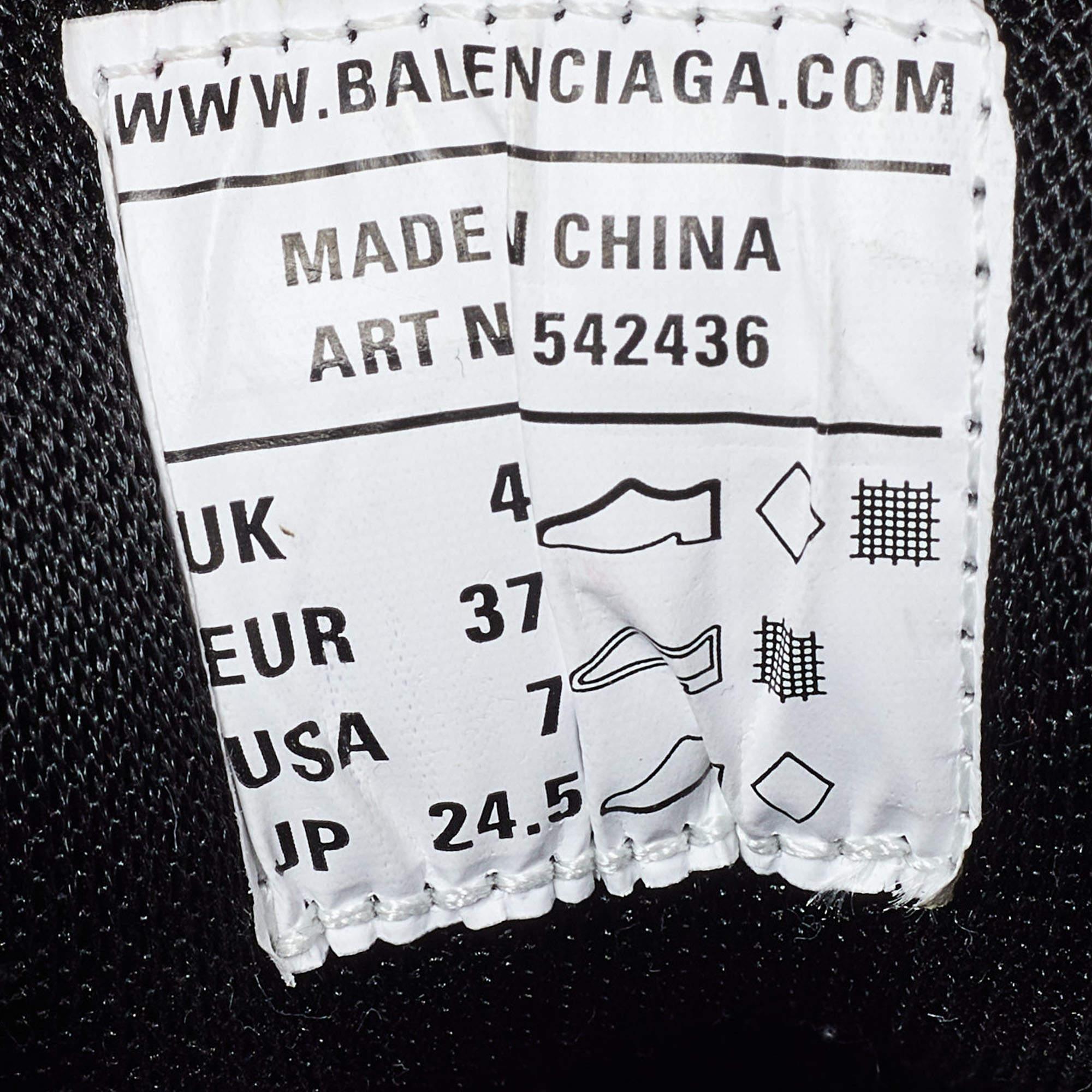 Women's Balenciaga Tricolor Leather and Mesh Track Sneakers Size 37 For Sale