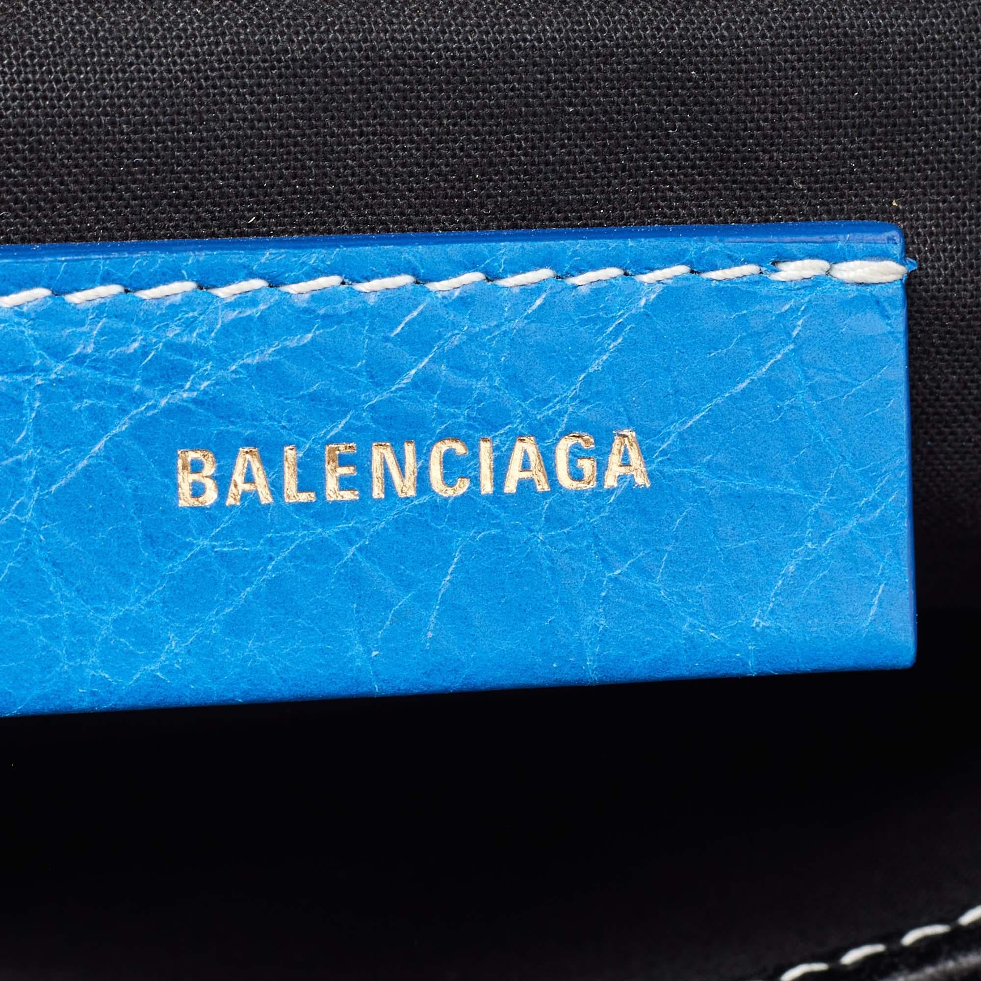 Balenciaga pochette Bazar à franges en cuir tricolore en vente 1