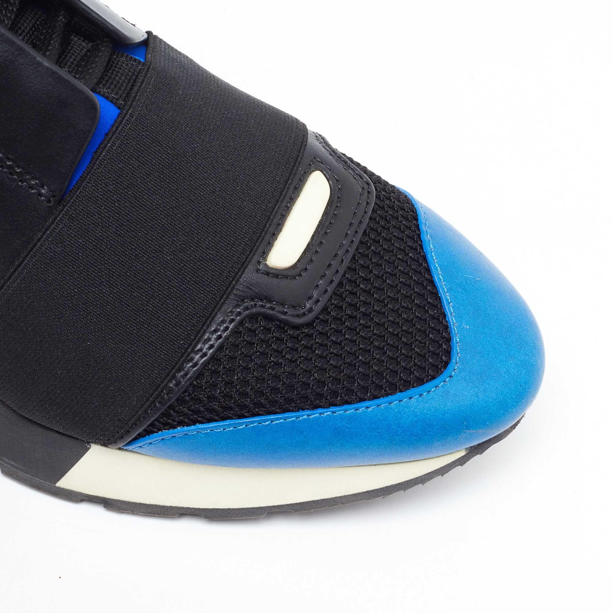 Balenciaga Tricolor Leather Suede and Mesh Race Runner Sneakers Size 37 For Sale 2
